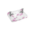 Burlington Bespoke Botanical 2 Tapholes Edwardian Cloakroom Basin 512 x 310mm - Pink - B82THBOTA - TAP 'N' SHOWER