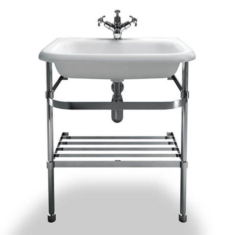 Burlington Stainless Steel Wash Stand for Roll Tap Basin 65cm - B8ES - TAP 'N' SHOWER