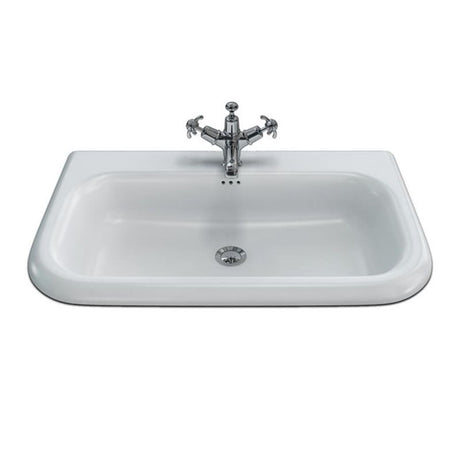 Burlington White Roll Top No Tap Hole Basin 75cm - B9E - TAP 'N' SHOWER