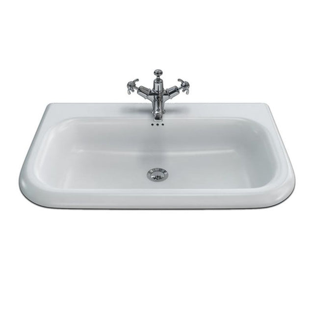 Burlington White Roll Top No Tap Hole Basin 75cm - B9E - TAP 'N' SHOWER