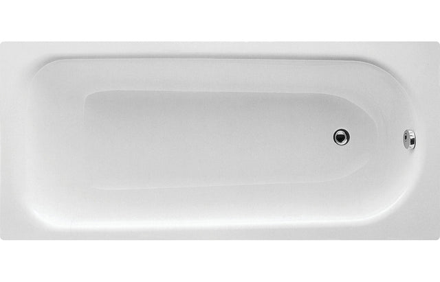 Prystine Clearwater Steel Single End 2 Tap Hole Bath With Legs 1600 x 700 x 500mm - White - PRIS100595 - TAP 'N' SHOWER