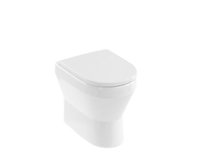 Britton Curve2 Rimless Back To Wall WC and Soft Close Seat - White Gloss - CUR2.001 - TAP 'N' SHOWER