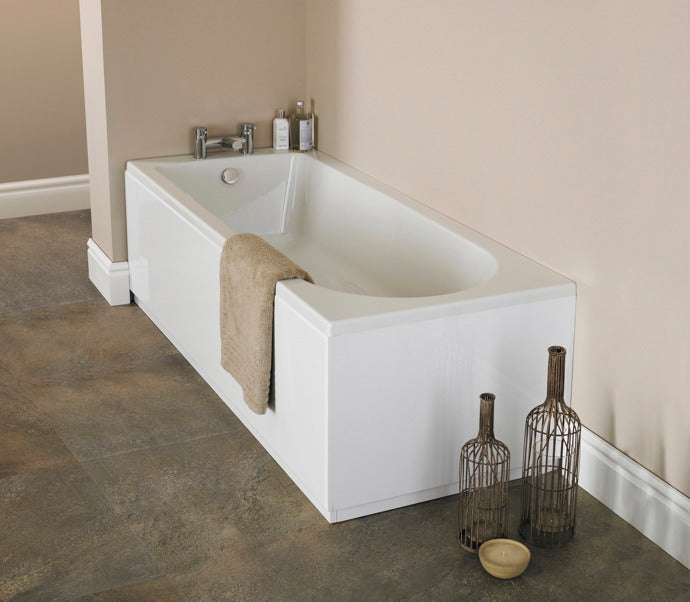 Nuie Barmby White Contemporary Standard Single Ended Bath 1800x800 - N