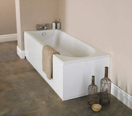 Nuie Barmby White Contemporary Standard Single Ended Bath 1700x700 - N