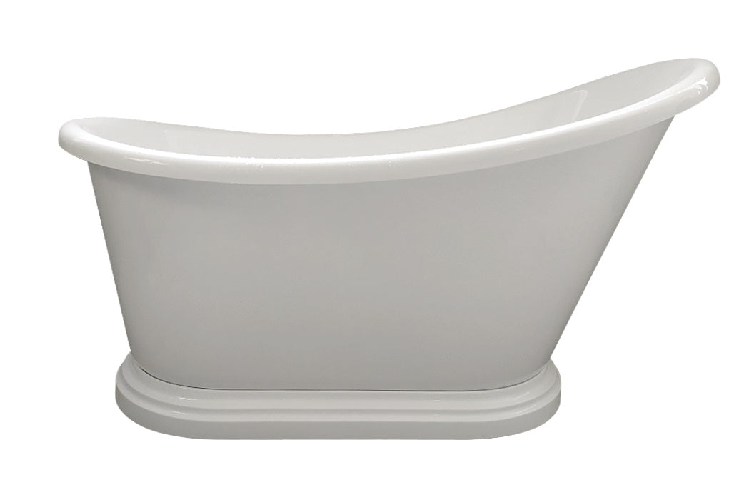 Launde Abbey Penny Slipper Bath 1360mm - White - TAP 'N' SHOWER
