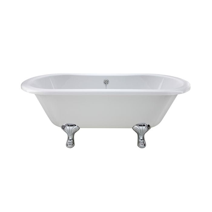 Launde Abbey Elmstead Freestanding Double Ended Slipper Bath with 1 Feet Set 1500mm - White - TAP 'N' SHOWER
