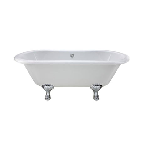 Launde Abbey Elmstead Freestanding Double Ended Slipper Bath with 1 Feet Set 1500mm - White - TAP 'N' SHOWER