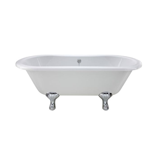 Launde Abbey Elmstead Freestanding Double Ended Slipper Bath with 1 Feet Set 1500mm - White - TAP 'N' SHOWER