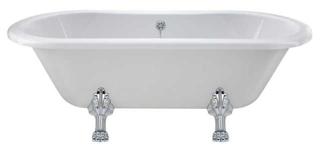 Launde Abbey Elmstead Freestanding Double Ended Slipper Bath - 1700mm - White - TAP 'N' SHOWER