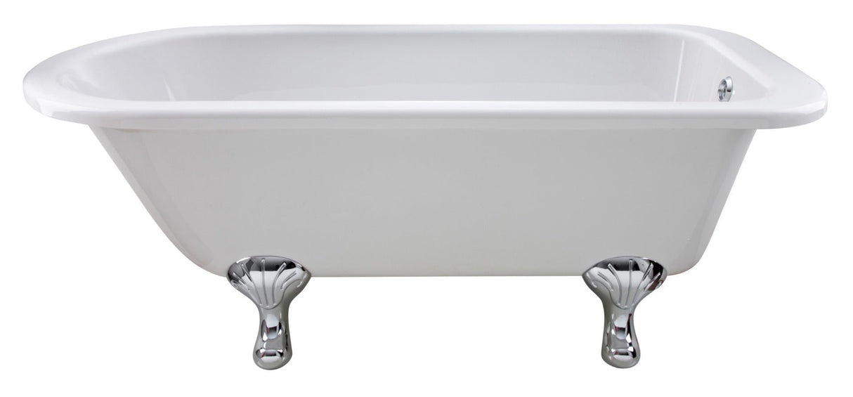 Launde Abbey Mistley Single Ended Roll Top Bath With 1 Feet Set 1700mm - White - TAP 'N' SHOWER