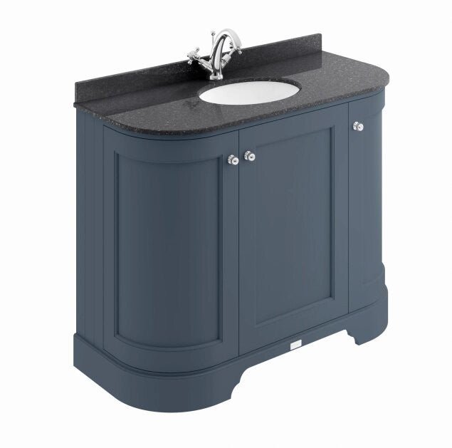 Bayswater Curved Vanity Unit 3 Doors 1000mm - Stiffkey Blue - BAYF162 - TAP 'N' SHOWER
