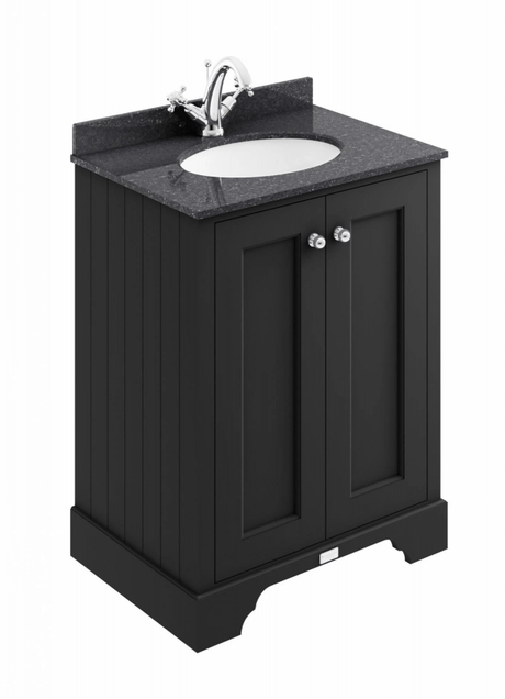 Bayswater Floorstanding Vanity Unit 2 Doors 600mm - Matt Black - BAYF401 - TAP 'N' SHOWER