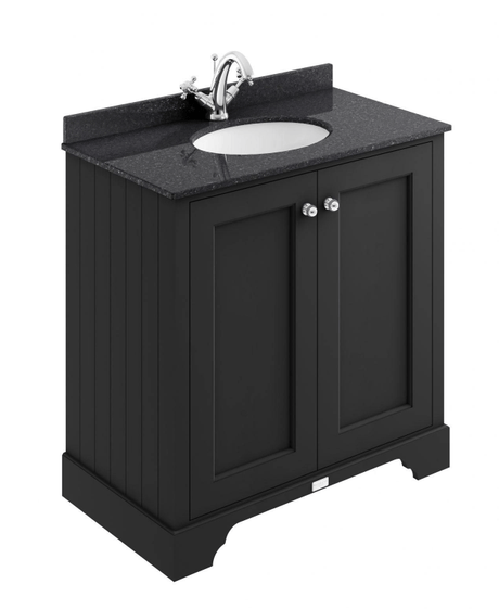 Bayswater Floorstanding Vanity Unit 2 Doors 800mm - Matt Black - BAYF404 - TAP 'N' SHOWER