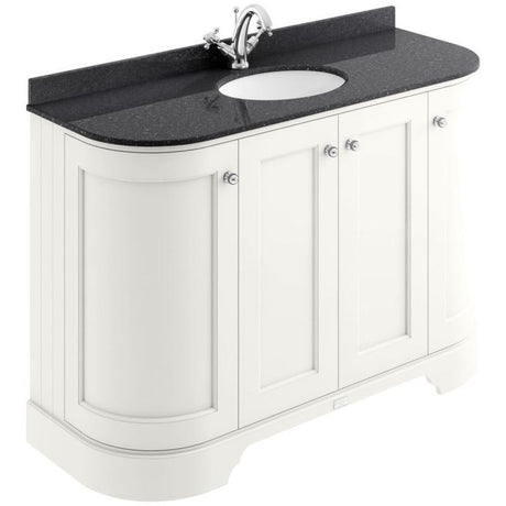 Bayswater 4 - Door Curved Vanity Unit 1200mm Wide - Pointing White - BAYF166 - TAP 'N' SHOWER