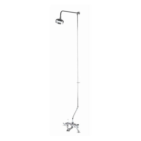 Bayswater Bath Shower Mixer Kit with Rigid Riser and Fixed Head - Chrome - BAYS207
