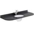 Bayswater Black Marble Top 1 Tap Hole Curved Furniture Basin 1200mm Wide - BAYC239