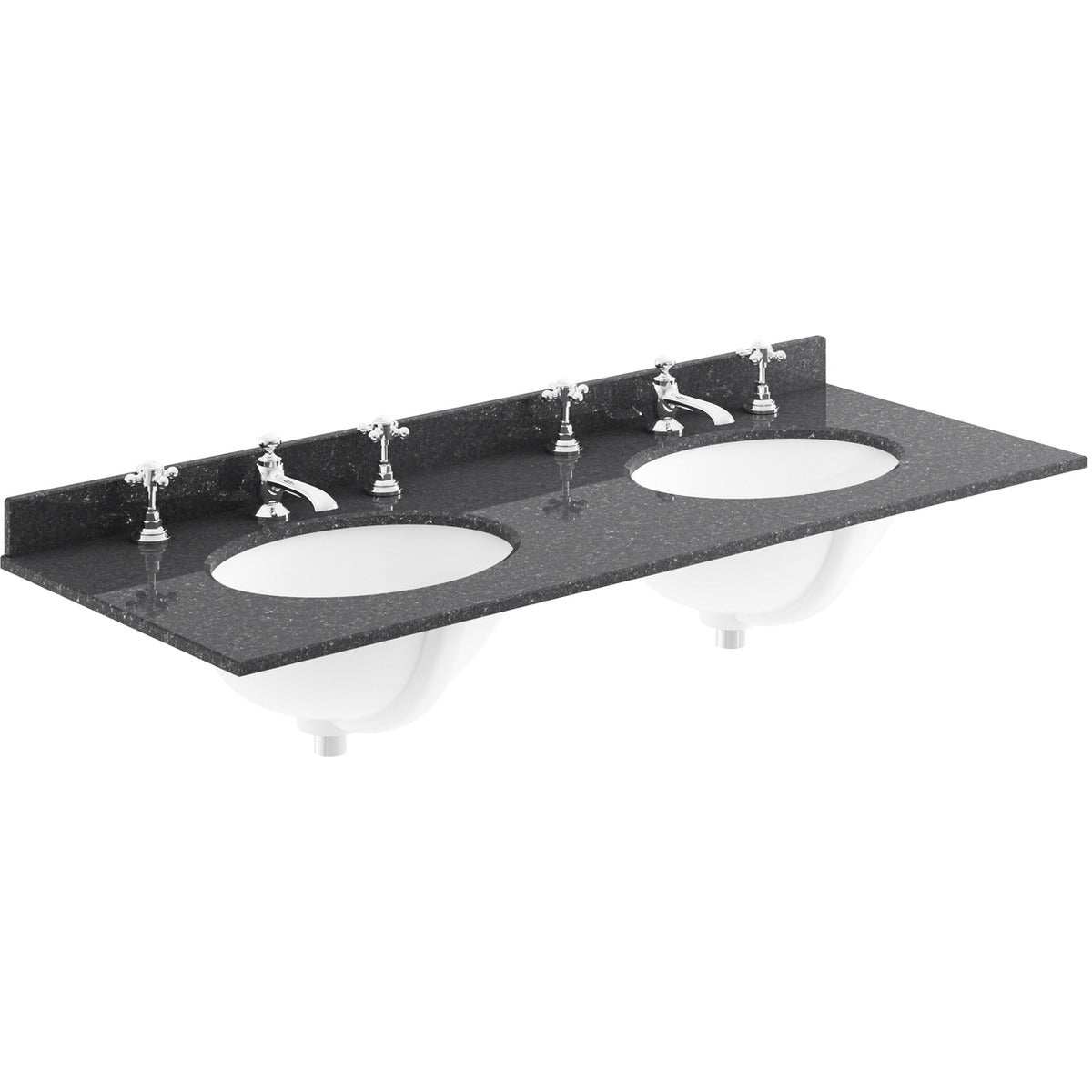Bayswater black marble top 800mm wide furniture basin with one tap hole and vitreous china basin