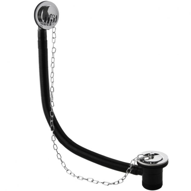 Bayswater Concealed Bath Waste with Grilled Overflow - Chrome - BAYW017 - TAP 'N' SHOWER