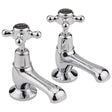 Bayswater Crosshead Dome Basin Taps Pair - Black/Chrome - BAYT241 - TAP 'N' SHOWER