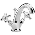 Bayswater Crosshead Hex Mono Basin Mixer Tap - White/Chrome - BAYT105