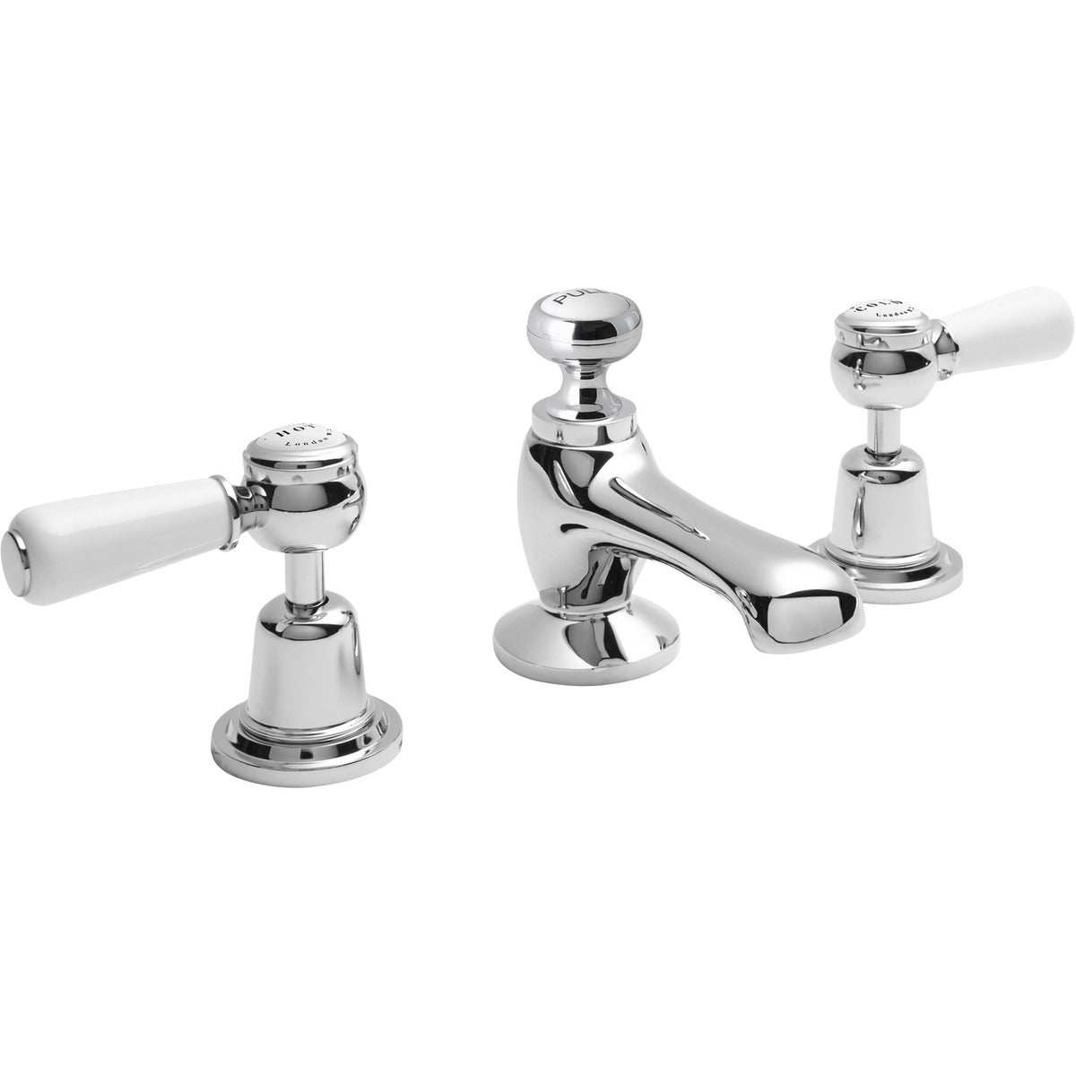 Bayswater Crosshead Hex Black and Chrome Mono Bidet Mixer Tap with retro style and smooth brass construction