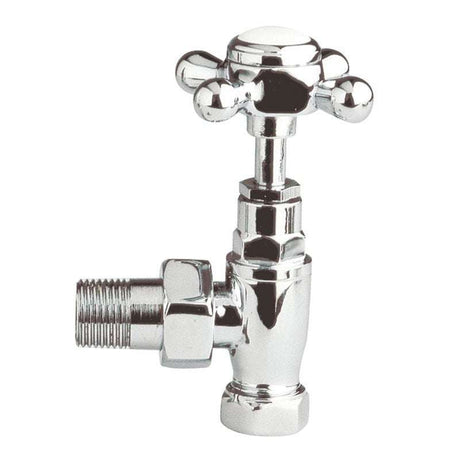 Bayswater Crosshead Angled Radiator Valves Pair - Chrome - BAYV101