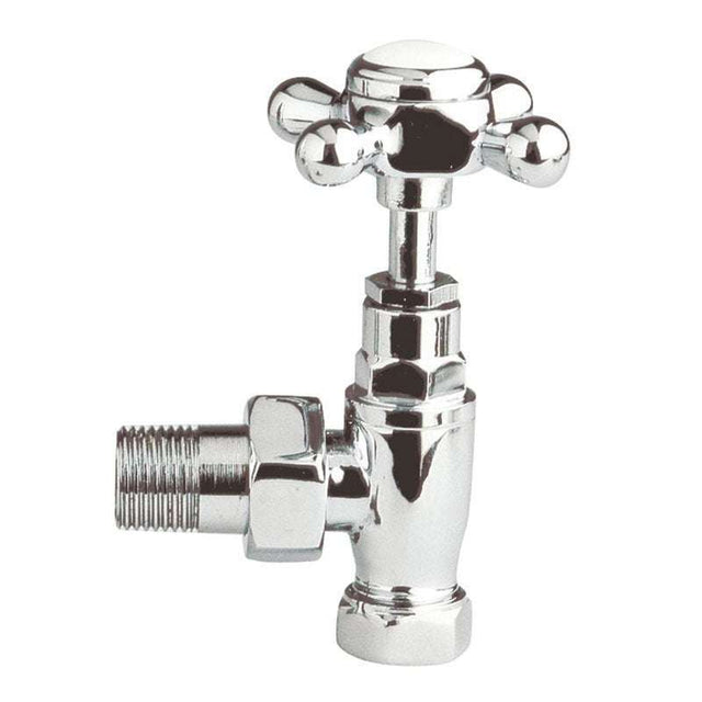 Bayswater Crosshead Angled Radiator Valves Pair - Chrome - BAYV101