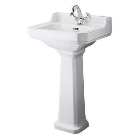Bayswater Fitzroy 1 Tap Hole Pedestal Basin 500mm - White - BAYC008 - TAP 'N' SHOWER