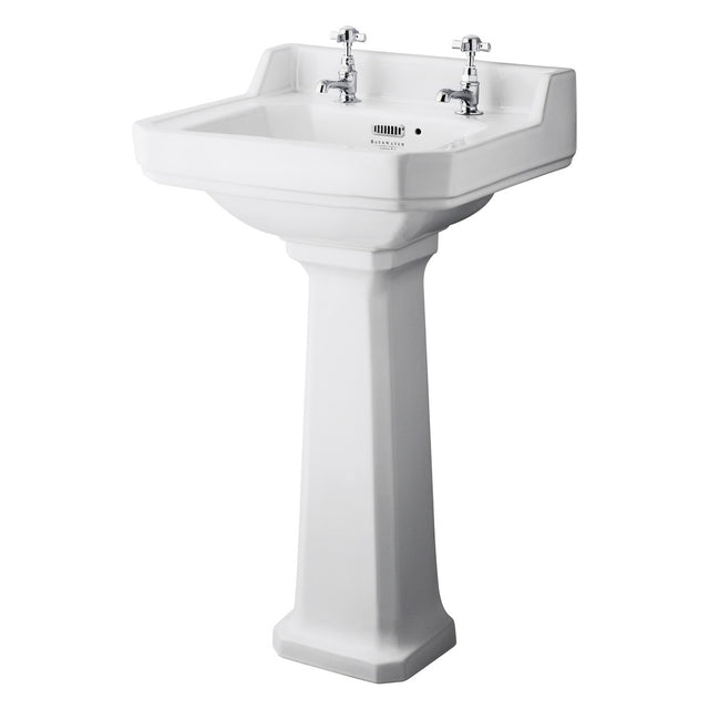 Bayswater Fitzroy 3 Tap Holes Pedestal Basin 560mm - White - BAYC006 - TAP 'N' SHOWER