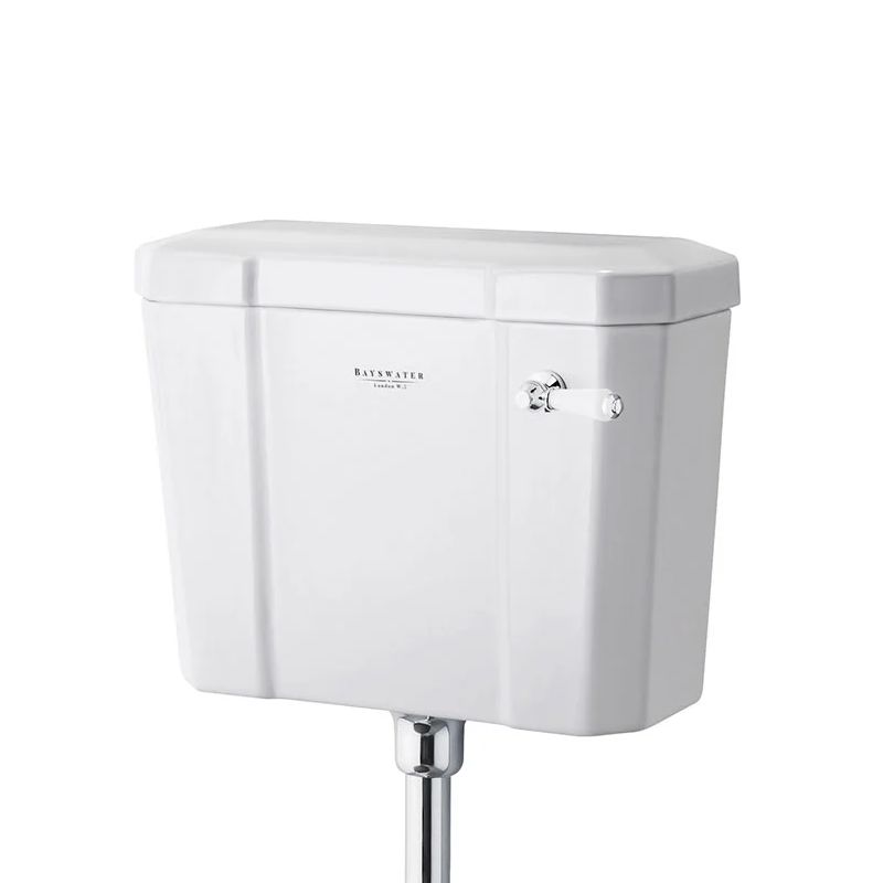 Bayswater Fitzroy Low Level Cistern with Ceramic Lever and Fittings - White - BAYC018 - TAP 'N' SHOWER