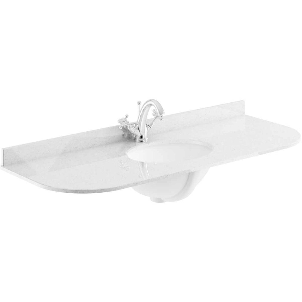 Bayswater Grey Marble Top 1 Tap Hole Curved Furniture Basin 1200mm Wide - BAYC241