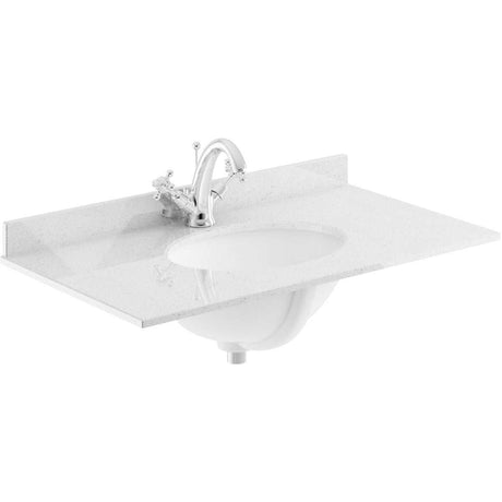 Bayswater Marble Top 1 Tap Hole Furniture Basin 600mm Wide - Grey - BAYC223