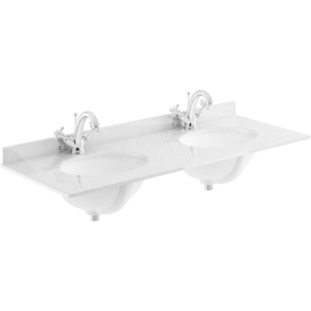 Bayswater Grey Marble Top 1 Tap Hole Furniture Double Basin 1200mm Wide - BAYC235
