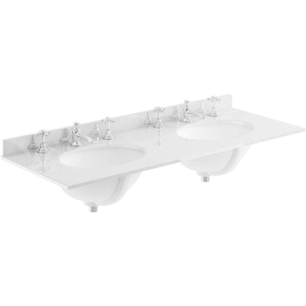 Bayswater Grey Marble Top 3 Tap Hole Furniture Double Basin 1200mm Wide - BAYC238