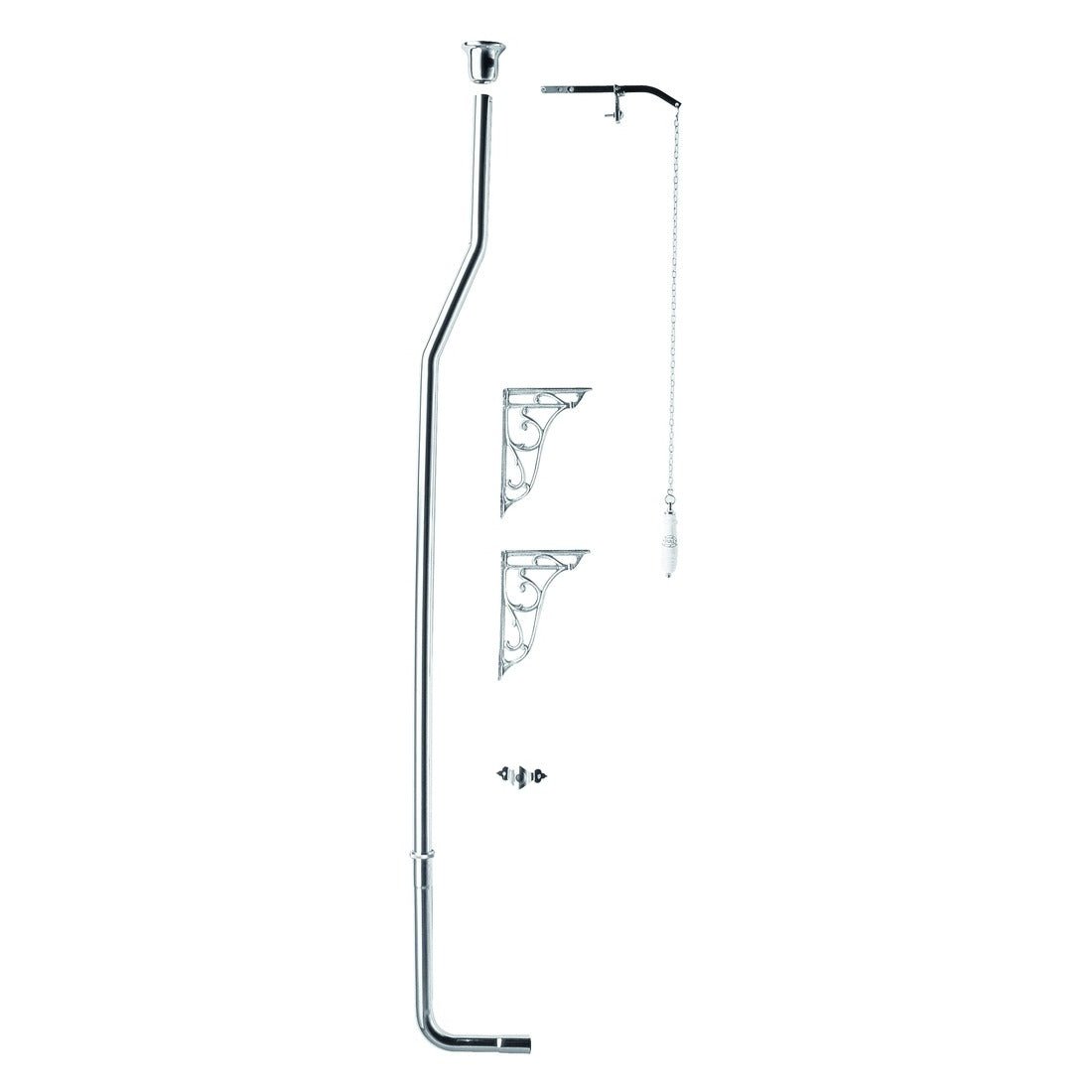 Bayswater High Level Flush Pipe Pack - Chrome - BAYA015 - TAP 'N' SHOWER