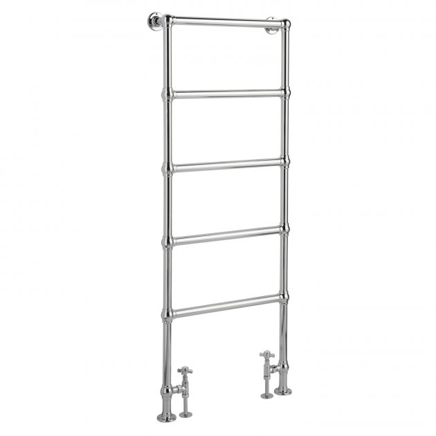 Bayswater Juliet Floor Mounted Traditional Towel Rail 1549mm x 598mm - Chrome - BAYR009 - TAP 'N' SHOWER