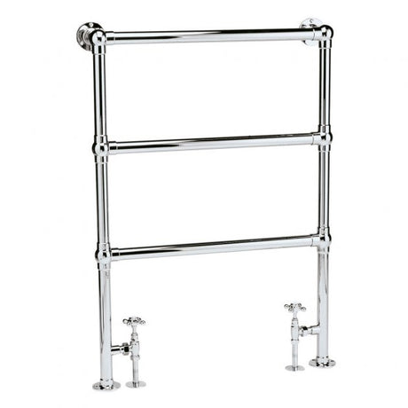Bayswater Juliet Straight Floor Mounted Traditional Towel Rail 966mm x 676mm - Chrome - BAYR010 - TAP 'N' SHOWER