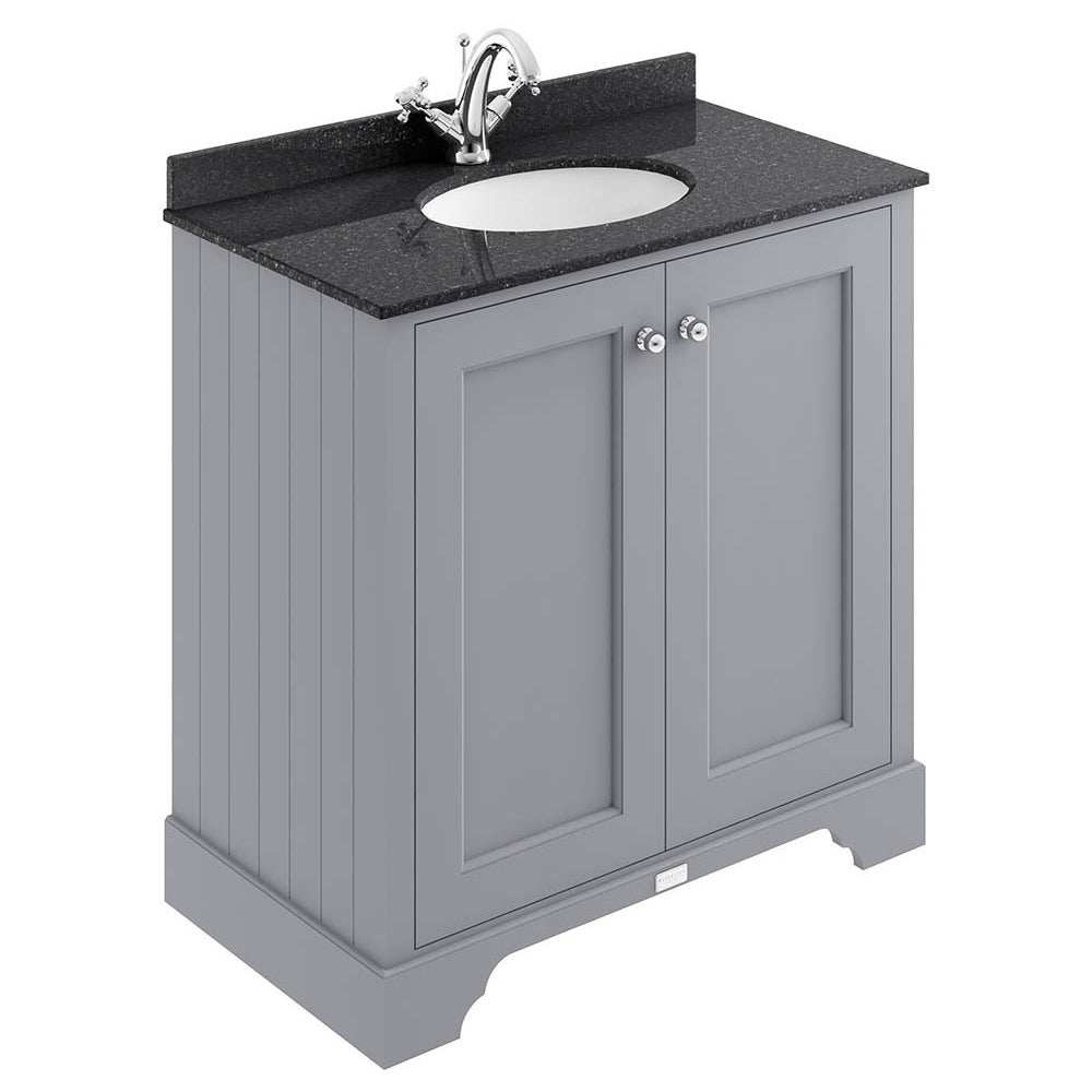 Bayswater 2-Door Vanity Unit Excluding Basin 800mm Wide - Plummett Grey - BAYF104