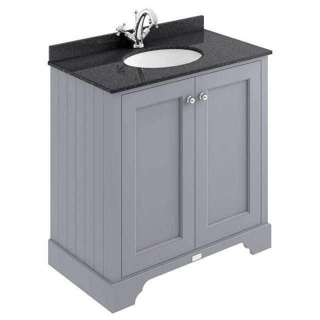 Bayswater 2-Door Vanity Unit Excluding Basin 800mm Wide - Plummett Grey - BAYF104