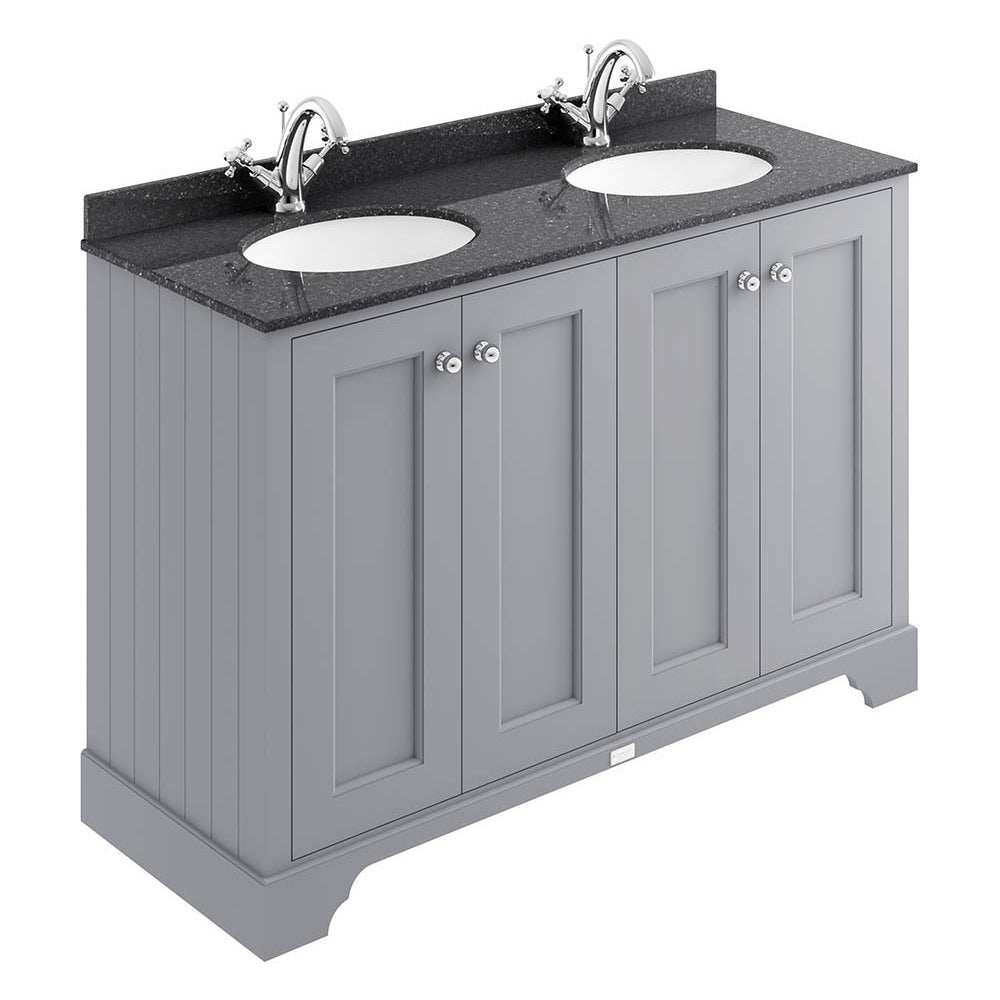 Bayswater 4-Door Vanity Unit Excluding Basin 1200mm Wide - Plummett Grey - BAYF107