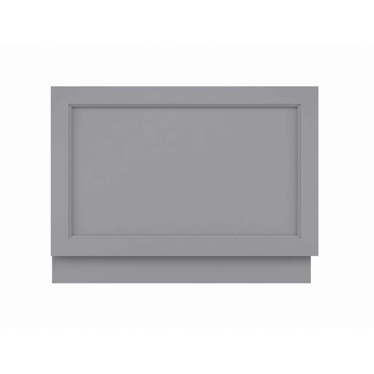 Bayswater MDF Bath End Panel 800mm wide in Plummett Grey with recessed bevelled edges and adjustable plinth