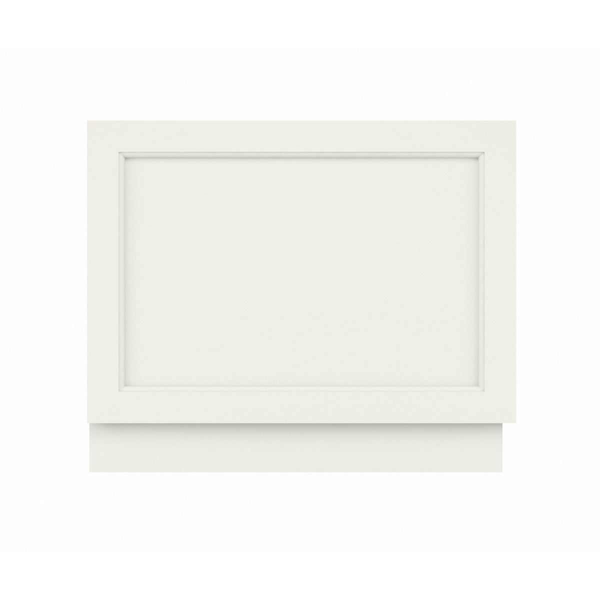 Bayswater MDF bath end panel 700mm wide in pointing white with bevelled-edge and adjustable plinth