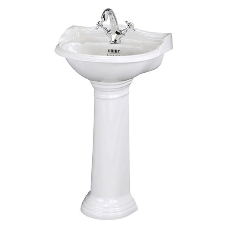 Bayswater Porchester One Tap Hole Pedestal Basin 500mm - White - BAYC103 - TAP 'N' SHOWER