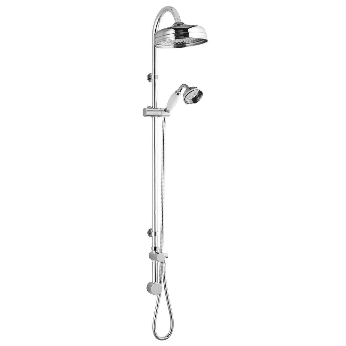 Bayswater Concealed Shower Kit with Rigid Riser with Fixed Head and Handset - Chrome - BAYS206