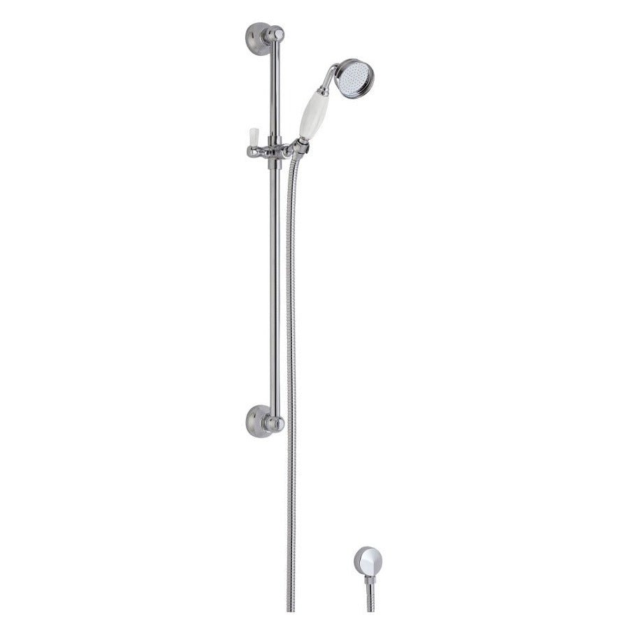 Bayswater Slider Shower Rail Kit with Ceramic Handset - Chrome/White - BAYS203 - TAP 'N' SHOWER