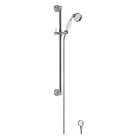 Bayswater Slider Shower Rail Kit with Ceramic Handset - Chrome/White - BAYS203 - TAP 'N' SHOWER