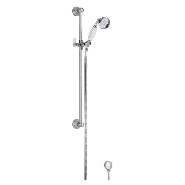 Bayswater Slider Shower Rail Kit with Ceramic Handset - Chrome/White - BAYS203 - TAP 'N' SHOWER
