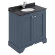 Bayswater 2-Door Vanity Unit Excluding Basin 800mm Wide - Stiffkey Blue - BAYF105