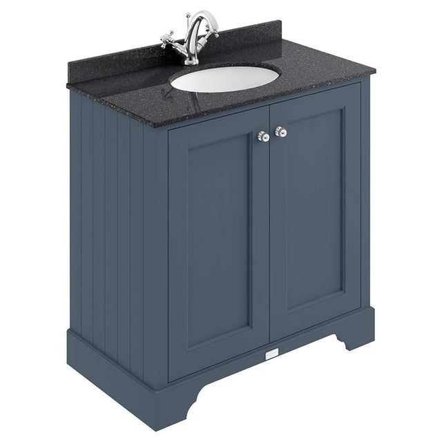 Bayswater 2-Door Vanity Unit Excluding Basin 800mm Wide - Stiffkey Blue - BAYF105