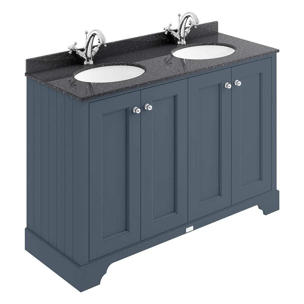 Bayswater 4-Door Vanity Unit Excluding Basin 1200mm Wide - Stiffkey Blue - BAYF108
